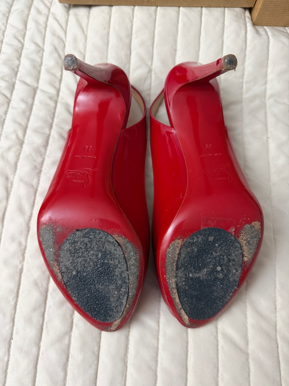 Louboutin red peep toe - Picture 10 of 12